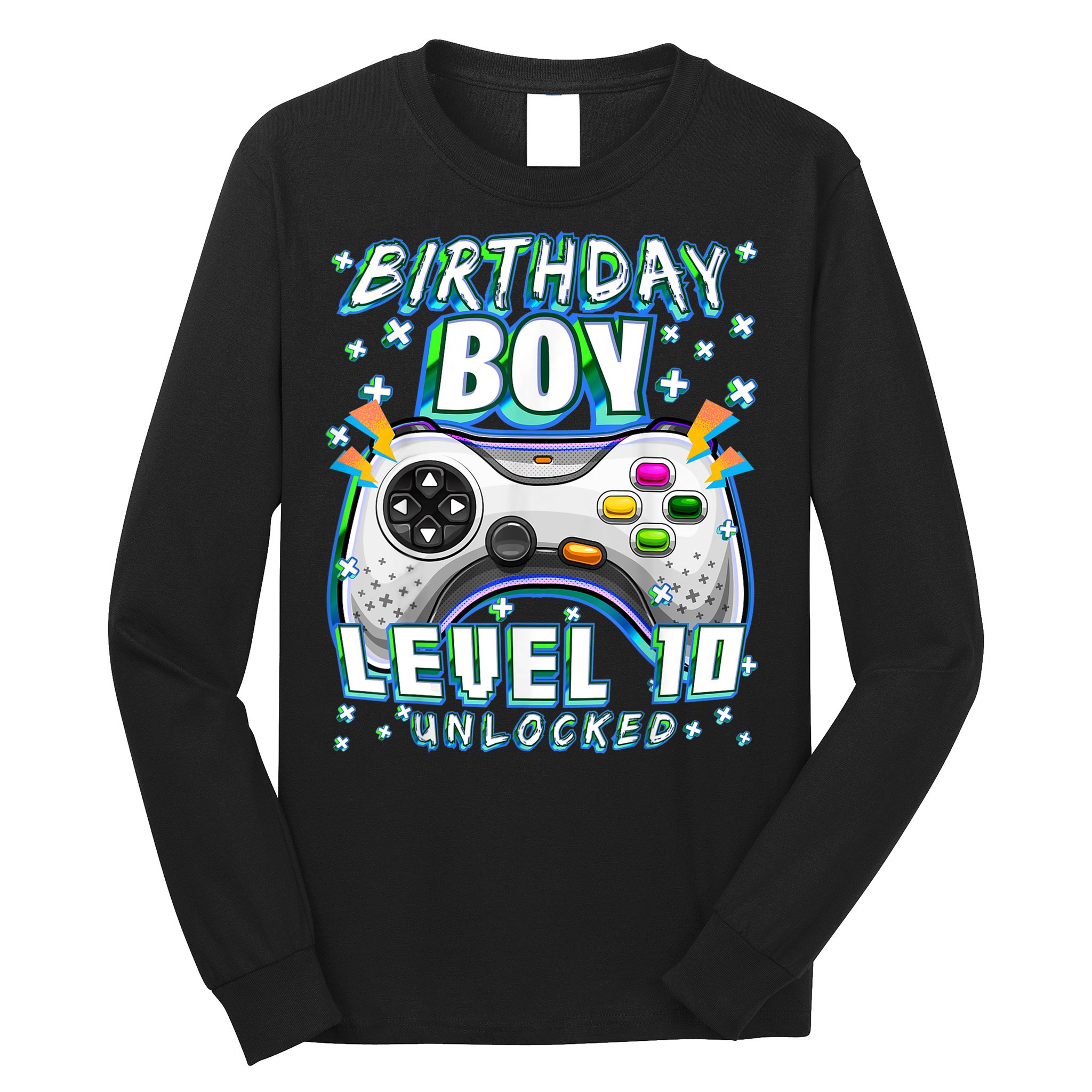 Level 10 Unlocked Video Game 10th Birthday Gamer Boys TShirt Long Sleeve Shirt