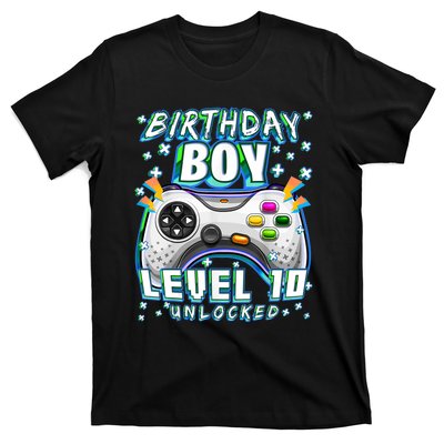 Level 10 Unlocked Video Game 10th Birthday Gamer Boys TShirt T-Shirt