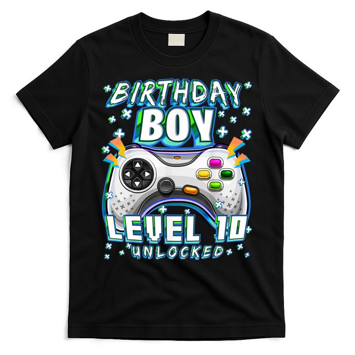 Level 10 Unlocked Video Game 10th Birthday Gamer Boys TShirt T-Shirt