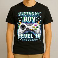 Level 10 Unlocked Video Game 10th Birthday Gamer Boys TShirt T-Shirt