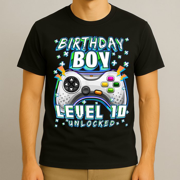 Level 10 Unlocked Video Game 10th Birthday Gamer Boys TShirt T-Shirt
