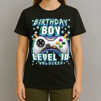 Level 10 Unlocked Video Game 10th Birthday Gamer Boys TShirt T-Shirt