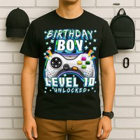 Level 10 Unlocked Video Game 10th Birthday Gamer Boys TShirt T-Shirt