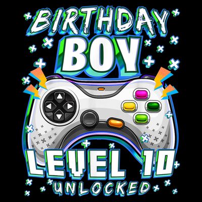 Level 10 Unlocked Video Game 10th Birthday Gamer Boys TShirt T-Shirt