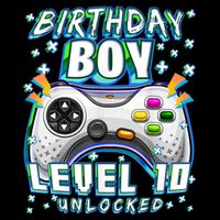 Level 10 Unlocked Video Game 10th Birthday Gamer Boys TShirt T-Shirt