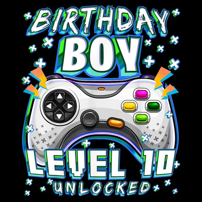 Level 10 Unlocked Video Game 10th Birthday Gamer Boys TShirt T-Shirt