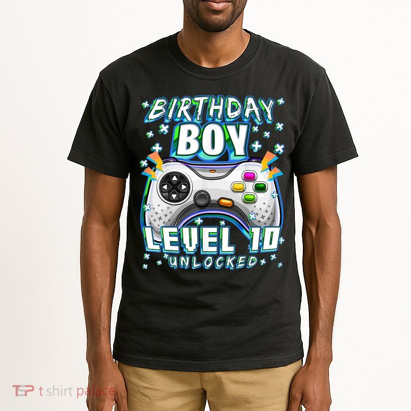 Level 10 Unlocked Video Game 10th Birthday Gamer Boys TShirt Tall T-Shirt