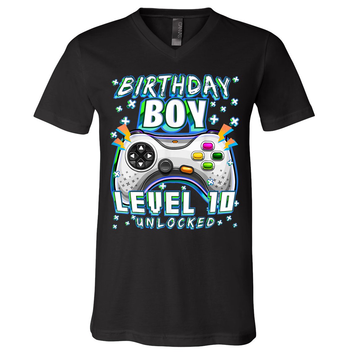 Level 10 Unlocked Video Game 10th Birthday Gamer Boys TShirt V-Neck T-Shirt