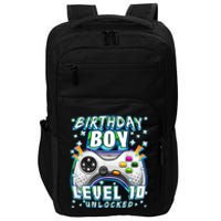 Level 10 Unlocked Video Game 10th Birthday Gamer Boys TShirt Impact Tech Backpack