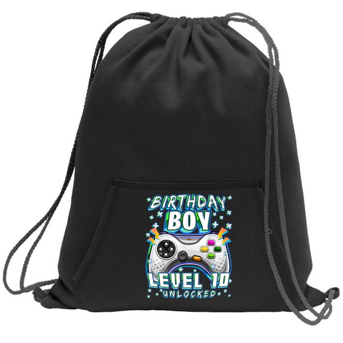 Level 10 Unlocked Video Game 10th Birthday Gamer Boys TShirt Sweatshirt Cinch Pack Bag