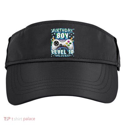 Level 10 Unlocked Video Game 10th Birthday Gamer Boys TShirt Adult Drive Performance Visor