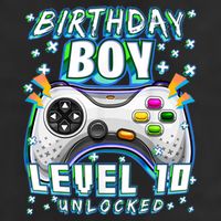 Level 10 Unlocked Video Game 10th Birthday Gamer Boys TShirt Adult Drive Performance Visor