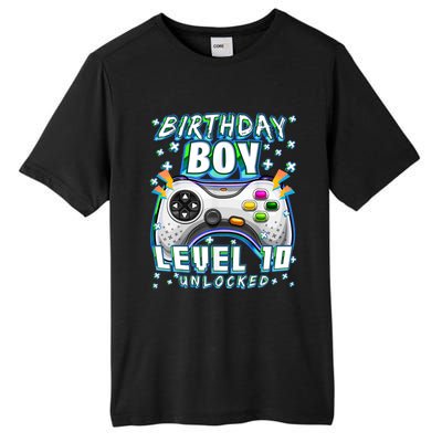 Level 10 Unlocked Video Game 10th Birthday Gamer Boys TShirt Tall Fusion ChromaSoft Performance T-Shirt