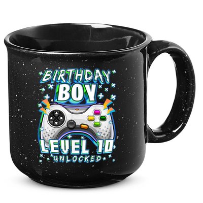 Level 10 Unlocked Video Game 10th Birthday Gamer Boys TShirt 15oz Campfire Ceramic Mug