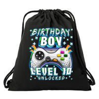 Level 10 Unlocked Video Game 10th Birthday Gamer Boys TShirt Drawstring Bag