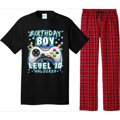 Level 10 Unlocked Video Game 10th Birthday Gamer Boys TShirt Pajama Set