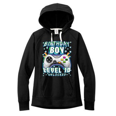 Level 10 Unlocked Video Game 10th Birthday Gamer Boys TShirt Women's Fleece Hoodie