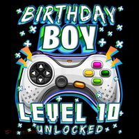 Level 10 Unlocked Video Game 10th Birthday Gamer Boys TShirt Flatbill Hat