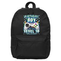 Level 10 Unlocked Video Game 10th Birthday Gamer Boys TShirt 16 in Basic Backpack