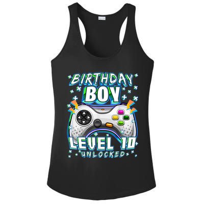 Level 10 Unlocked Video Game 10th Birthday Gamer Boys TShirt Ladies PosiCharge Competitor Racerback Tank