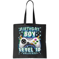 Level 10 Unlocked Video Game 10th Birthday Gamer Boys TShirt Tote Bag