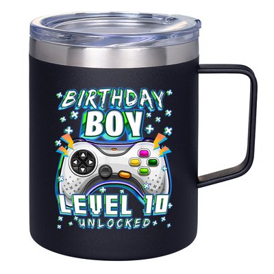 Level 10 Unlocked Video Game 10th Birthday Gamer Boys TShirt 12oz Stainless Steel Coffee Mug