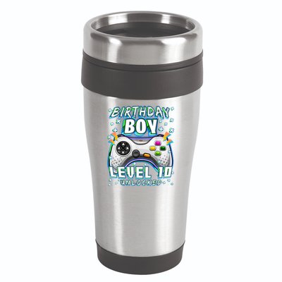 Level 10 Unlocked Video Game 10th Birthday Gamer Boys TShirt 16oz Travel Tumbler