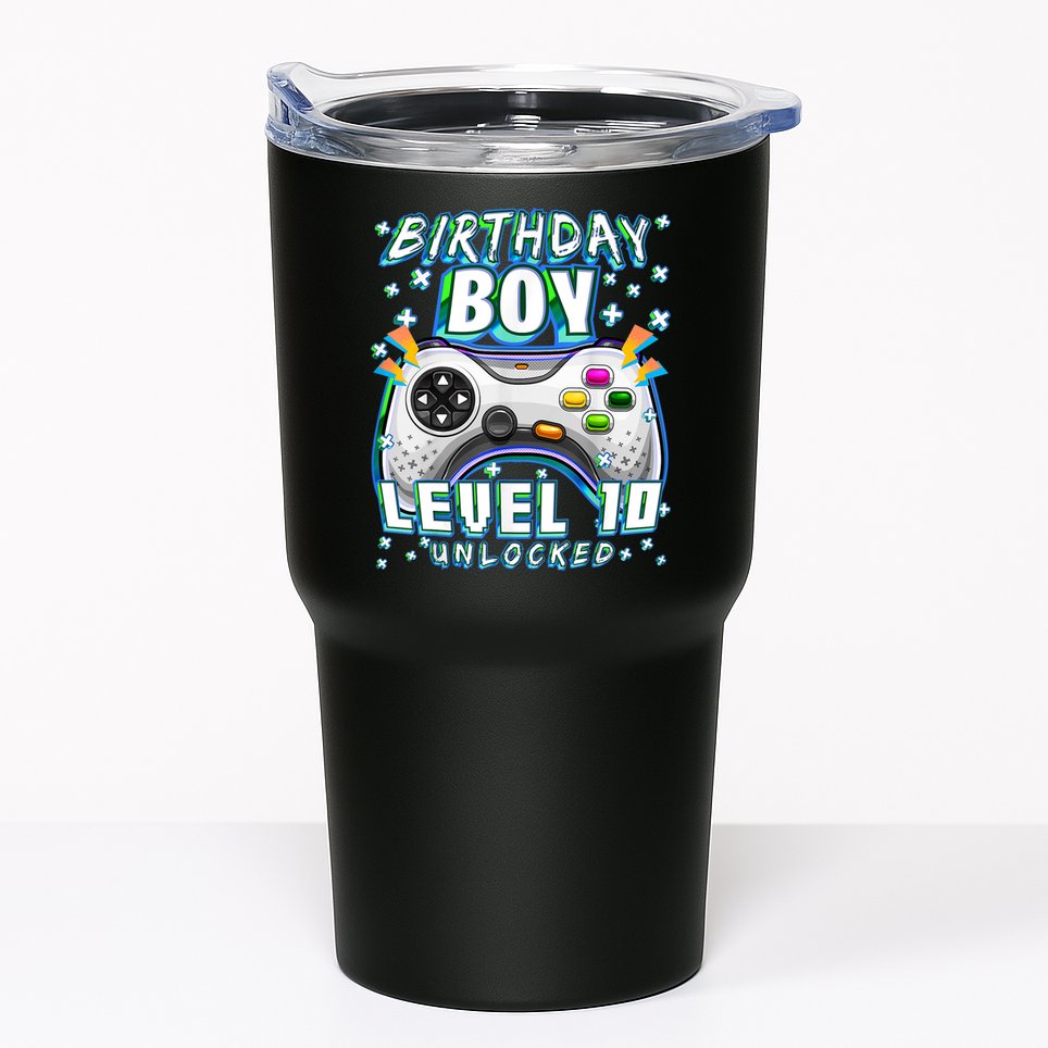 Level 10 Unlocked Video Game 10th Birthday Gamer Boys TShirt Tumbler