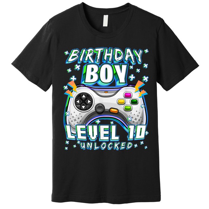 Level 10 Unlocked Video Game 10th Birthday Gamer Boys TShirt Premium T-Shirt