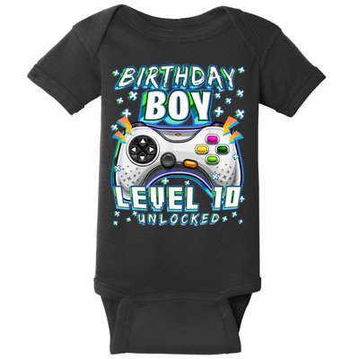 Level 10 Unlocked Video Game 10th Birthday Gamer Boys TShirt Baby Bodysuit