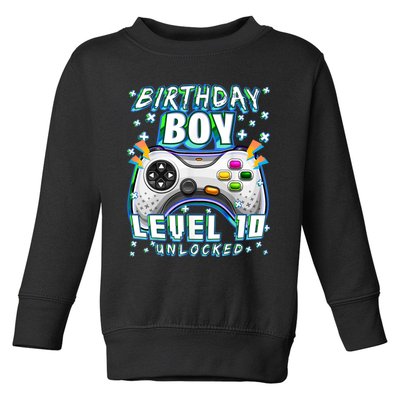 Level 10 Unlocked Video Game 10th Birthday Gamer Boys TShirt Toddler Sweatshirt