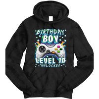 Level 10 Unlocked Video Game 10th Birthday Gamer Boys TShirt Tie Dye Hoodie