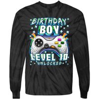 Level 10 Unlocked Video Game 10th Birthday Gamer Boys TShirt Tie-Dye Long Sleeve Shirt