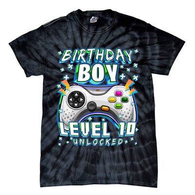 Level 10 Unlocked Video Game 10th Birthday Gamer Boys TShirt Tie-Dye T-Shirt