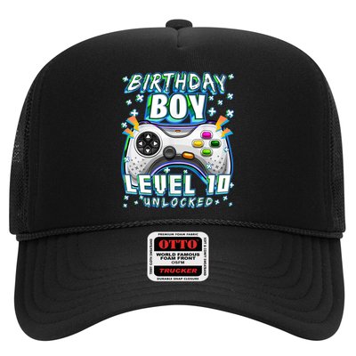 Level 10 Unlocked Video Game 10th Birthday Gamer Boys TShirt Trucker Hat