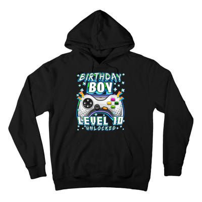 Level 10 Unlocked Video Game 10th Birthday Gamer Boys TShirt Tall Hoodie