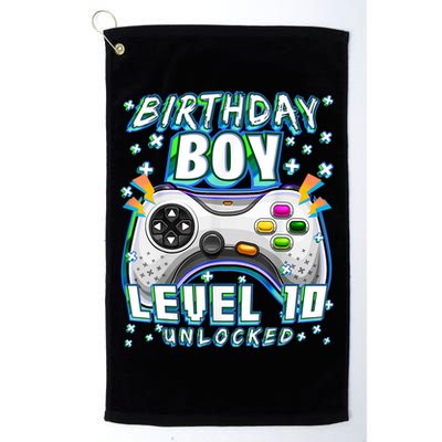 Level 10 Unlocked Video Game 10th Birthday Gamer Boys TShirt Golf Towel