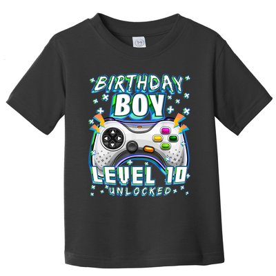 Level 10 Unlocked Video Game 10th Birthday Gamer Boys TShirt Toddler T-Shirt