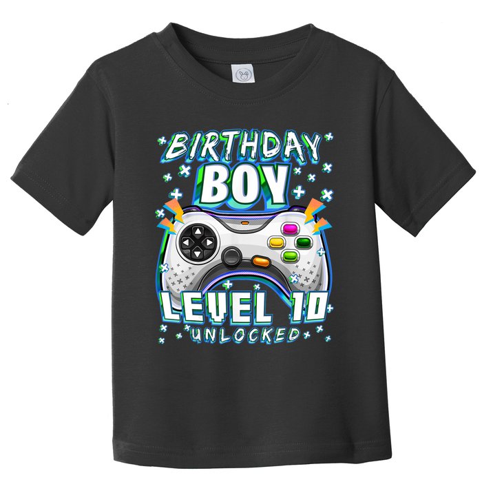 Level 10 Unlocked Video Game 10th Birthday Gamer Boys TShirt Toddler T-Shirt