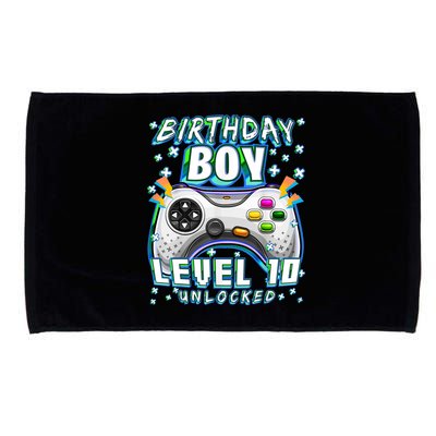 Level 10 Unlocked Video Game 10th Birthday Gamer Boys TShirt Microfiber Hand Towel
