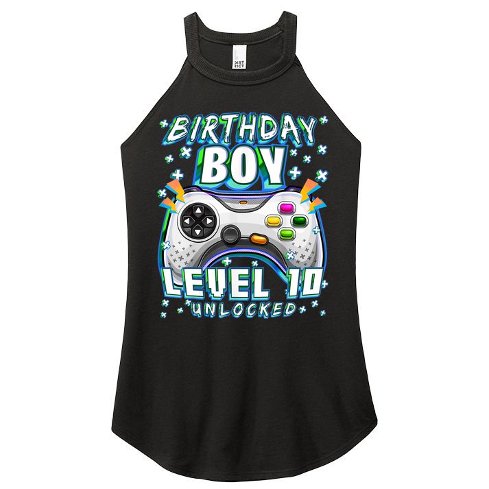 Level 10 Unlocked Video Game 10th Birthday Gamer Boys TShirt Women's Perfect Tri Rocker Tank