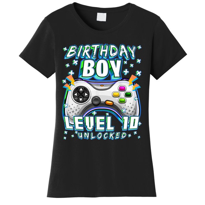 Level 10 Unlocked Video Game 10th Birthday Gamer Boys TShirt Women's T-Shirt