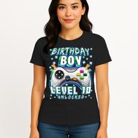 Level 10 Unlocked Video Game 10th Birthday Gamer Boys TShirt Womens T-Shirt