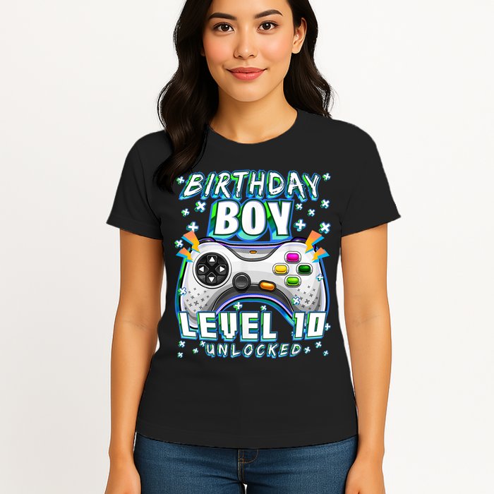 Level 10 Unlocked Video Game 10th Birthday Gamer Boys TShirt Womens T-Shirt