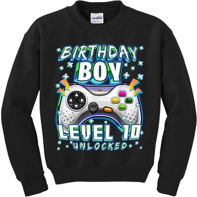 Level 10 Unlocked Video Game 10th Birthday Gamer Boys TShirt Kids Sweatshirt