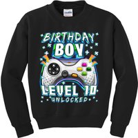 Level 10 Unlocked Video Game 10th Birthday Gamer Boys TShirt Kids Sweatshirt