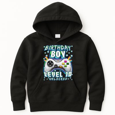 Level 10 Unlocked Video Game 10th Birthday Gamer Boys TShirt Kids Hoodie