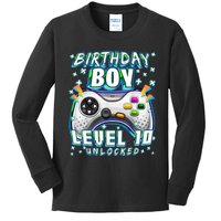 Level 10 Unlocked Video Game 10th Birthday Gamer Boys TShirt Kids Long Sleeve Shirt