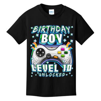 Level 10 Unlocked Video Game 10th Birthday Gamer Boys TShirt Kids T-Shirt