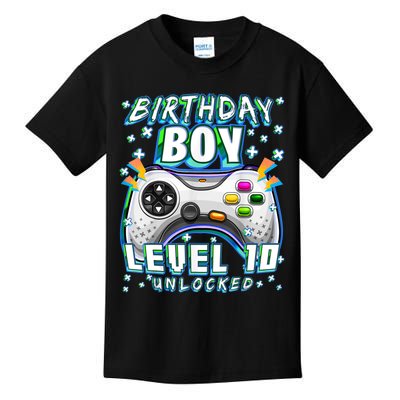 Level 10 Unlocked Video Game 10th Birthday Gamer Boys TShirt Kids T-Shirt